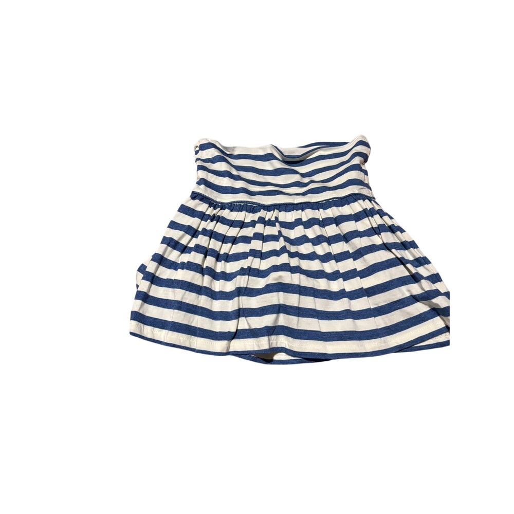 Ralph Lauren 4 federal blue cream stripe fold over waistband skort cotton euc